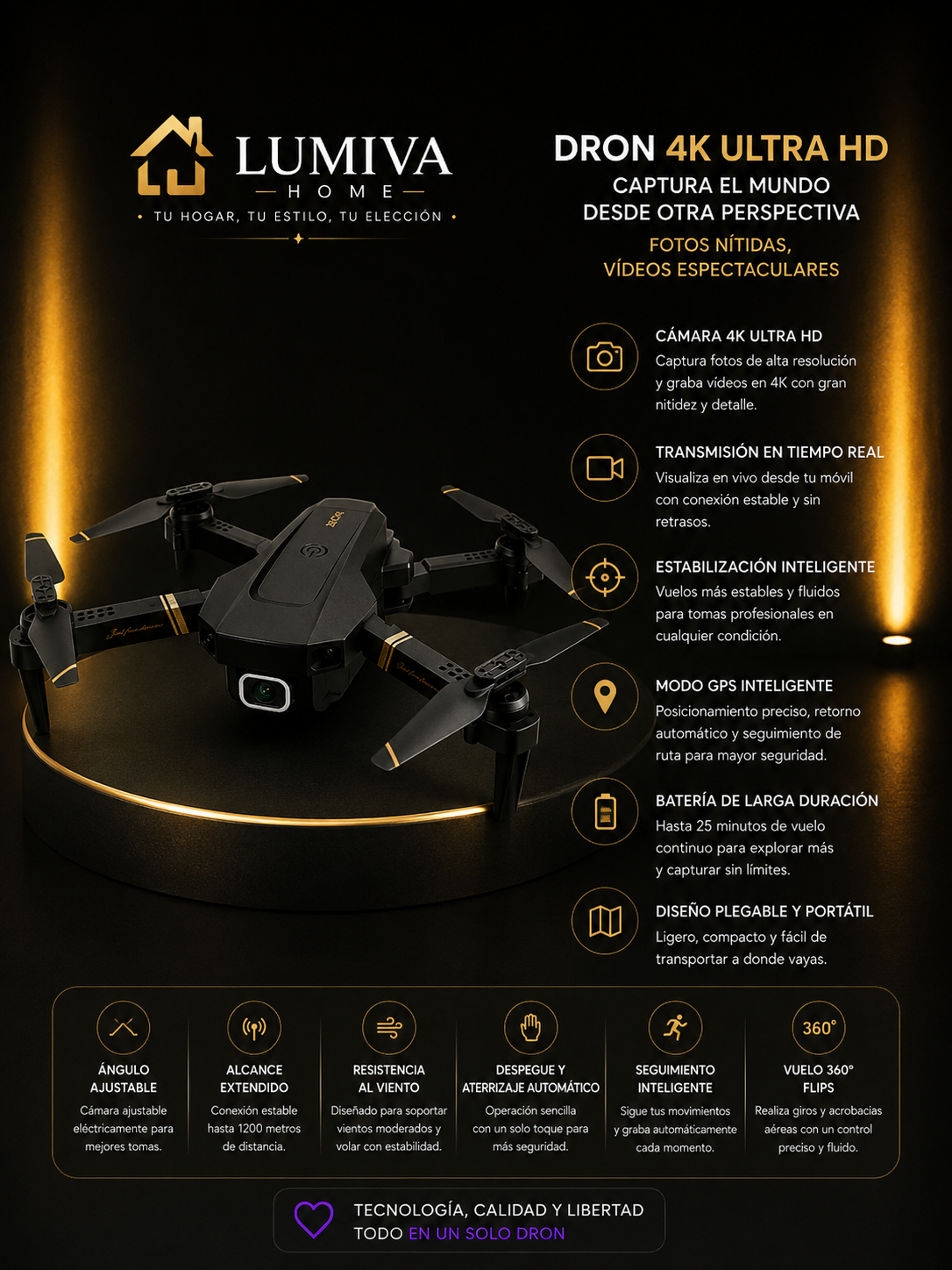 SKY MASTER™ - Drone 4K de alta capacidad.