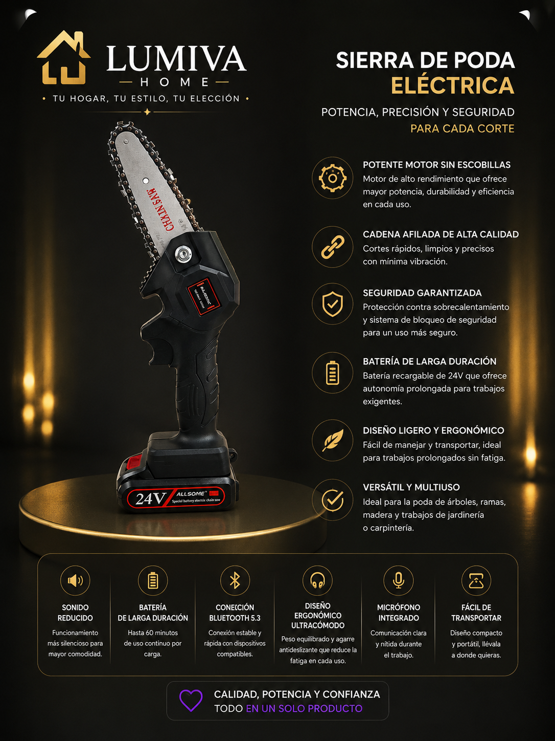 MEGA CUT - SIERRA MECÁNICA RECARGABLE 24 W